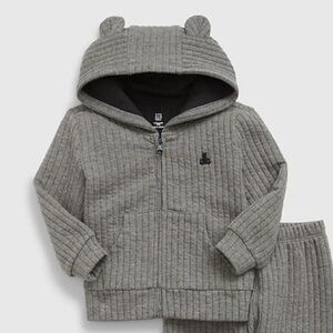 Baby Gap boys quilted Hoodie with Bear Ears Size 6-9M